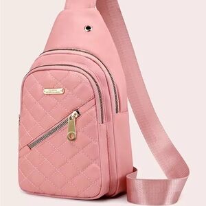 Elegant Pink Quilted Women's Sling Bag